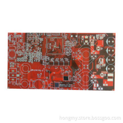 FR4 Double-sided Printed Circuit Board with Red Solder Mask and Lead-free HASL Surface Finish